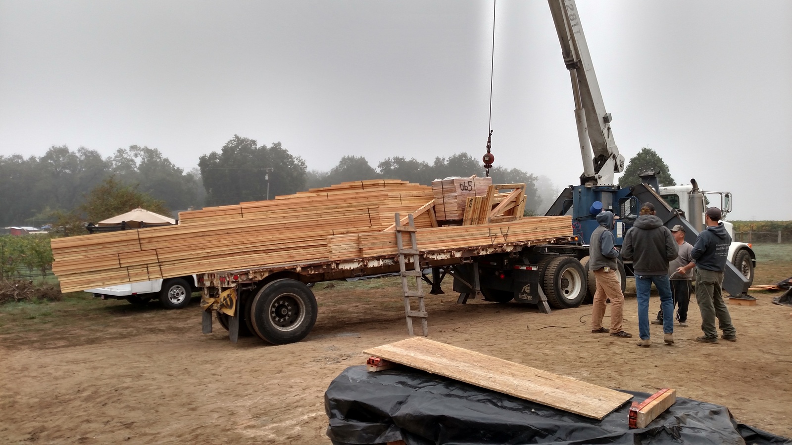 New home - roof trusses arrive