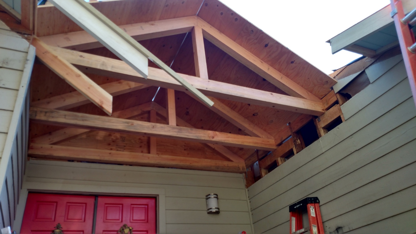 Ardyce adding new gable o/ entry - aesthetic