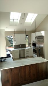 Quail - home remodel - kitchen painted with porcelain counters