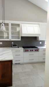 Quail - home remodel - kitchen painted with porcelain counters