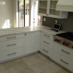 Quail - home remodel - kitchen painted with porcelain counters
