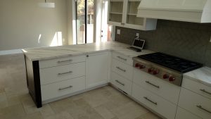 Quail - home remodel - kitchen painted with porcelain counters