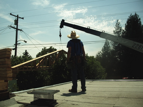 Benicia Dr New roof trusses arrive