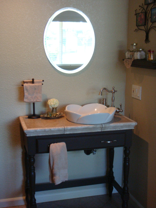 Benicia bedroom vanity - repurposed table