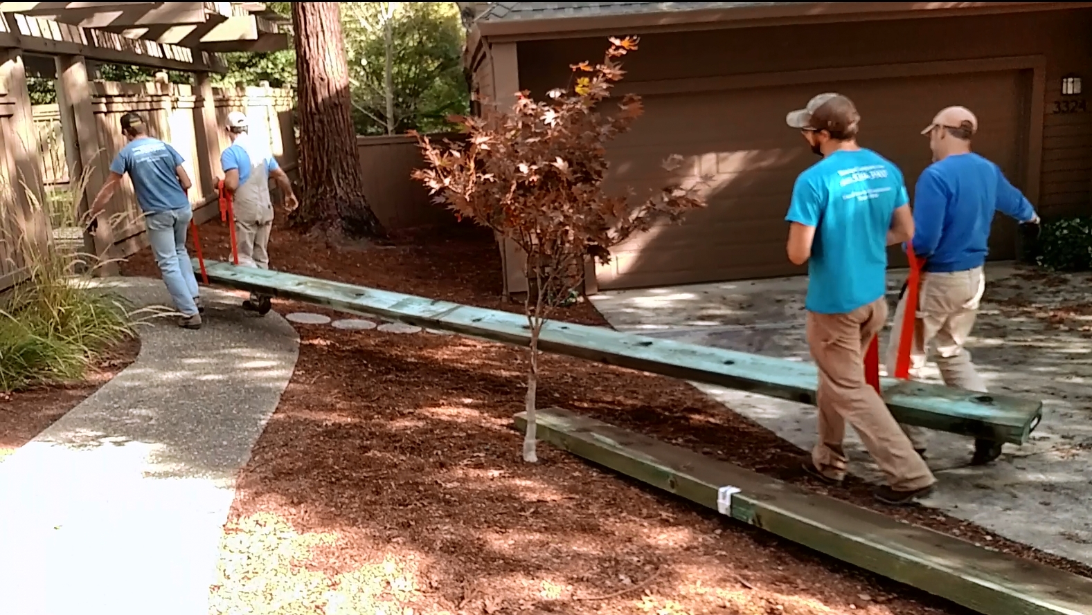 Parker Hill moving beams for pergola